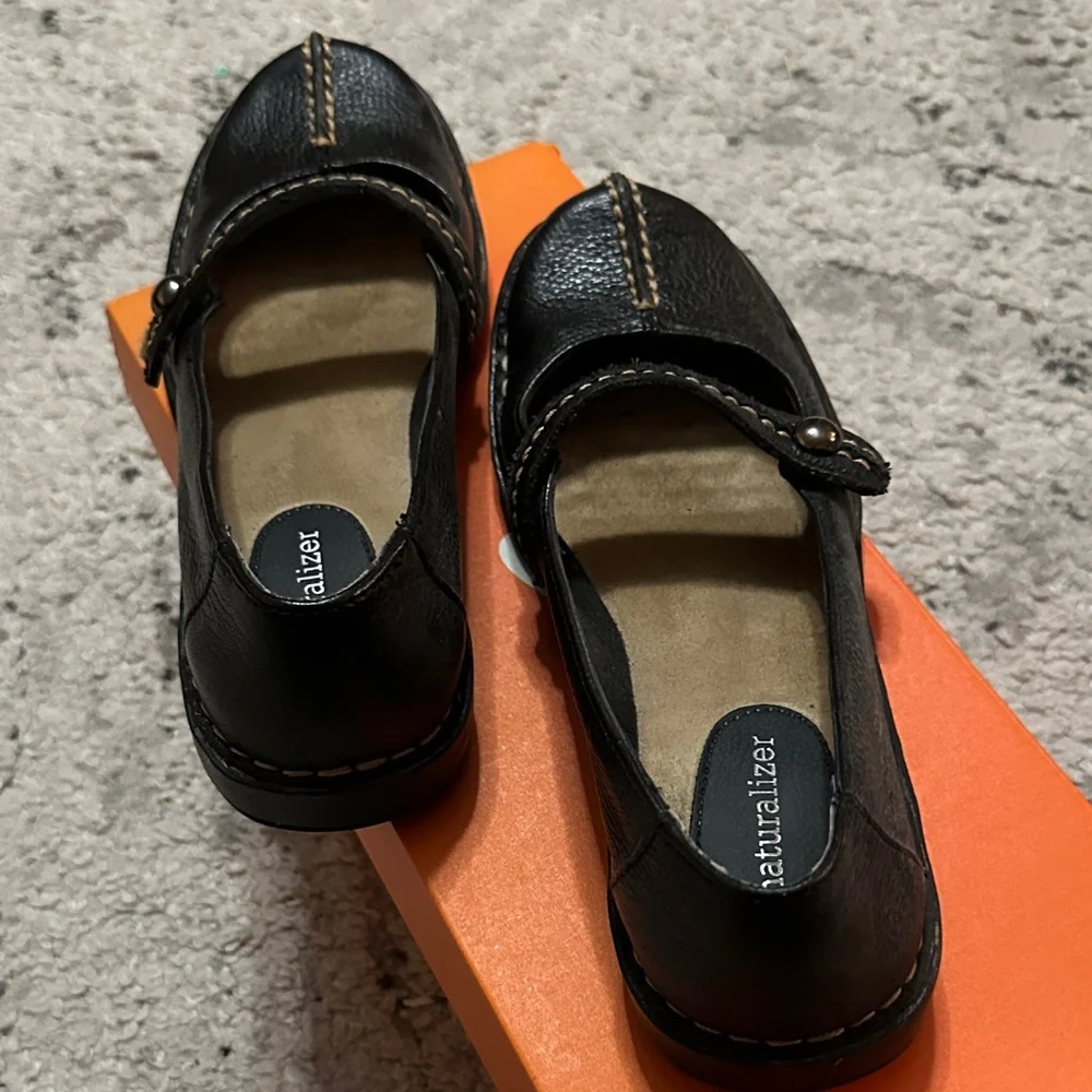 Naturalizer Black Leather Dress Mary Jane Women’s Shoes Size 6 1/2 M - Picture 3 of 6